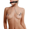Ouch! Silicone Bâillon avec Pinces Tétons Nipple Gag Noir